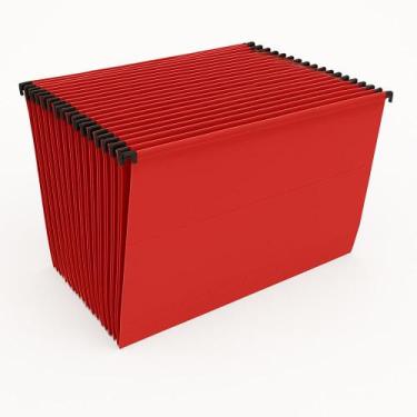 Imagem de 50 Pastas Suspensas Coloridas Office Visor Etiqueta Grampo plástico - 