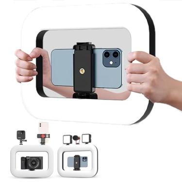 Imagem de Anel de luz de selfie, kit de luz portátil para selfie, anel de luz portátil alimentado por USB, estabilizador de vídeo móvel LED para câmera, smartphone, YouTube, gravação de vídeo TikTok, maquiagem