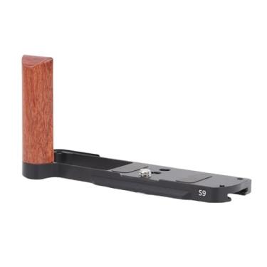 Imagem de Cryfokt Câmera L Formulário Grip, Câmera L Formulário Qr -Plate Fole de Parafuso de 1/4 de Polegada para Microfone (Preto)