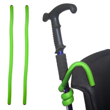 Imagem de Suporte de bengala dobrável para muletas, gancho flexível, cabide dobrável para usuários de muletas e cadeiras de rodas - verde