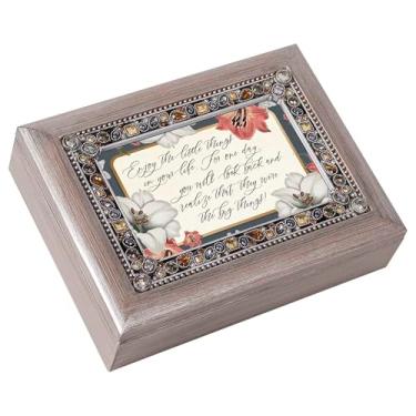 Imagem de Cottage Garden Caixa de joias com foto musical toca melodia Wonderful World 15 x 20 cm acrílico e vidro Aproveite as pequenas coisas