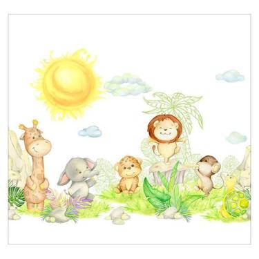 Imagem de Papel de Parede Adesivo Infantil Safari Floresta Bebe Quarto - 485pcp 