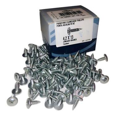 Imagem de Parafuso Flangeado 4,2 X 13mm Forro De Pvc, Drywal 250 Un - Milponto