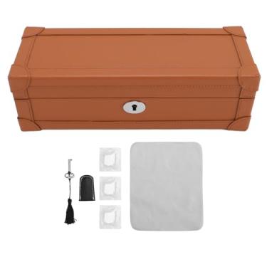 Imagem de ASSISTIR Caixa de joalheria da caixa de armazenamento Caso do organizador 5 slot Multifuncional Viagens resistentes a transmissões de luxo de luxo Exibição para homens Viagens em (Marrom)