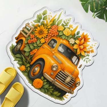 Imagem de TRYYN Tapete de banheiro vintage, design de flor de laranjeira, tapete antiderrapante, tapetes macios e absorventes, capachos, decoração para adultos, banheiro, quarto, banheira, presentes ideais para