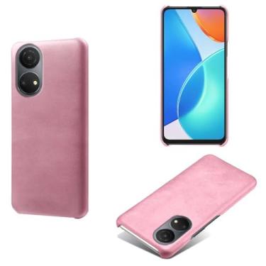 Imagem de Capa para Honor X7,Proteção contra quedas,Casca de volta de cor sólida simples,Design de couro de imitação de plástico-Pink
