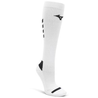 Imagem de Meia Mizuno Compressão Performance II Cano Alto, Branco, 33-38