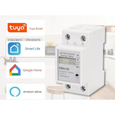 Imagem de Disjuntor Wifi 60A Medidor Consumo Inteligente Alexa Google