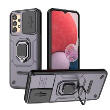 Imagem de SORAKA Capa para Samsung Galaxy A13 5G/4G com suporte de anel e tampa deslizante para câmara capa Samsung A13 com placa metálica para suporte magnético de carro capa de dupla camada em PC e TPU