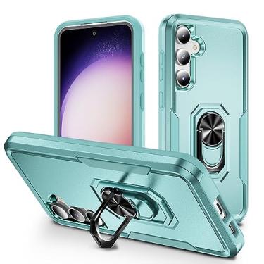 Imagem de SORAKA Capa para Samsung Galaxy S23 FE com suporte de anel e placa de metal capa rígida para PC para-choques de TPU suave capa resistente de ajuste fino estojo protetor à prova de choques