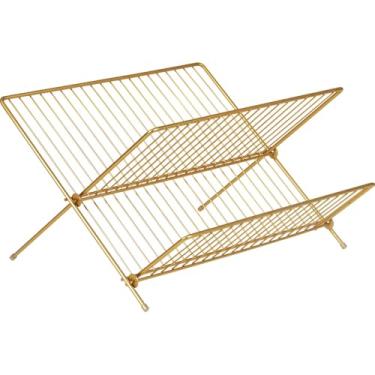 Imagem de Escorredor de Louças Dobravel C/abas Dourado Viena - Bel Escorredor de Louças Dobravel c/Abas Dourado Viena - Bel