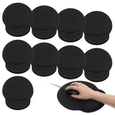 Imagem de Pacote com 10 mouse pads ergonômicos, mouse pad com descanso de pulso de espuma viscoelástica e base de borracha antiderrapante, mousepads confortáveis para alívio da dor, computador, laptop, mesa