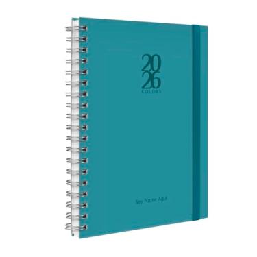 Imagem de Agenda Planner Semanal Plus 2026 Personalizada Solid Colors Azul Topázio