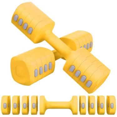 Imagem de Hezeyferg Conjunto de halteres ajustáveis, conjunto de halteres totais de 6 kg com cada 5 níveis 1 kg/1,5 kg/2,0 kg/2,5 kg/3 kg, pesos de mão para mulheres/homens, casa, escritório, academia, treino