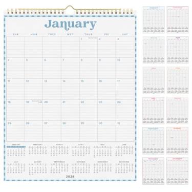 Imagem de PAPERAGE Calendário 2026, 12 meses (janeiro de 2026 a dezembro de 2026), grande (29 cm x 37,5 cm), encadernado em espiral, calendário de parede vertical 2026 com visualizações mensais e anuais, papel