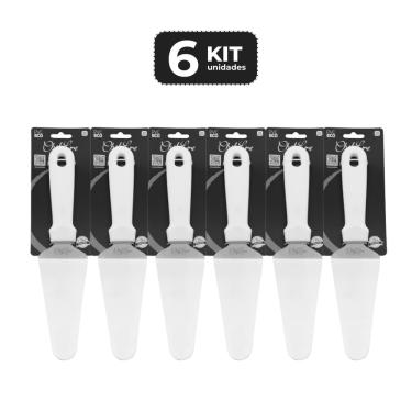 Imagem de Kit 6 Espatula Para Bolo Inox Profissional 26,5Cm