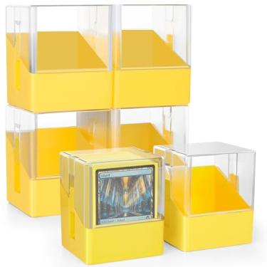 Imagem de Minahao Pacote com 6 caixas de baralho para 6 conjuntos de baralho MTG Commander ou 600 cartas TCG. - Caixa organizadora de cartões com tampa transparente para mais de 100 cartas de manga única