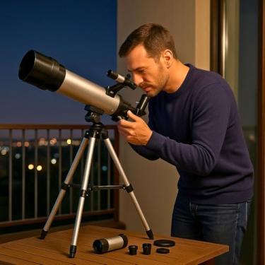 Imagem de Telescópio Astronômico 18x a 60x Refrator E Tripé Educativo