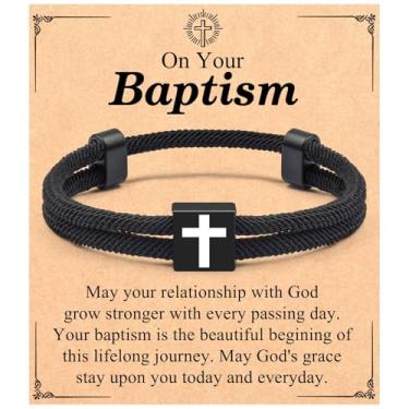 Imagem de Presentes de batismo para meninos, melhores decorações de lembrancinhas de batismo, presentes de Páscoa religiosos cristãos para homens, adolescentes e homens, presente de primeira comunhão