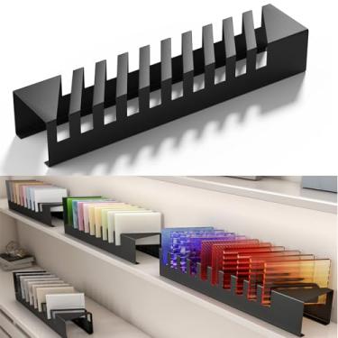 Imagem de lukar Suporte pequeno de exibição de azulejos para feiras e lojas de varejo, suporte de exibição de azulejo com 10 compartimentos para cartões, piso organizador de exibição de cerâmica de metal