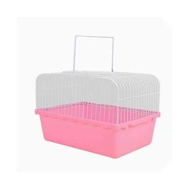Imagem de Gaiola de pássaro portátil para papagaio para uso ao ar livre para ninho de pássaro (rosa)