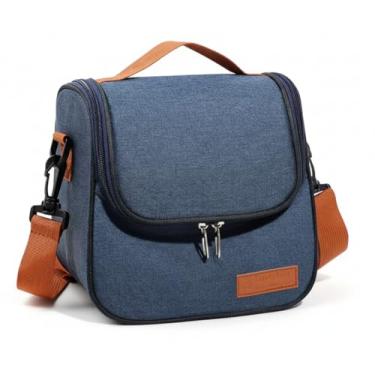 Imagem de Bolsa Térmica Lancheira Premium Cooler Bag Alça Ajustável Para Trabalho Escola Víagem (Azul)