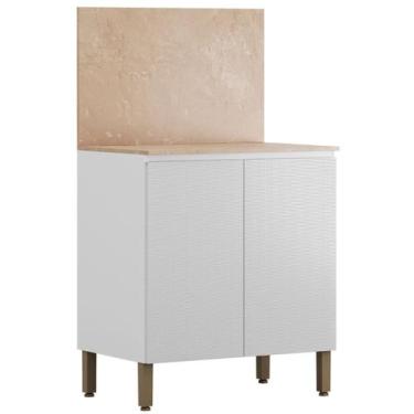 Imagem de Balcão Com Tampo E Painel Art 80 cm 2 Portas Kit's Paraná, Branco Árti