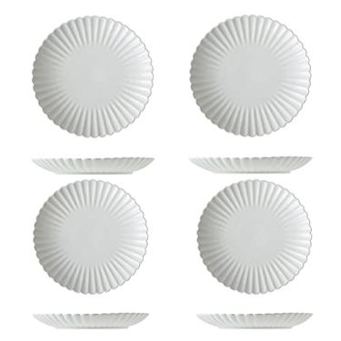 Imagem de Conjunto de 4 pratos de cerâmica de 25,4 cm, prato de salada, bife, macarrão, sobremesa e aperitivo, pratos de jantar. Forno de micro-ondas e lava-louças, pratos de jantar (cor: dourado, tamanho: