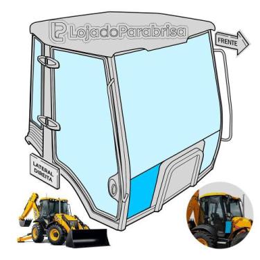 Imagem de Vidro Frontal Inferior Direito para Retroescavadeira JCB 4CX - Código 