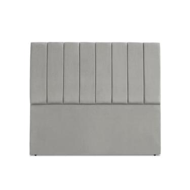 Imagem de Cabeceira de Casal Queen Dalia 160 cm Suede Cinza Claro Com Frame - Ti