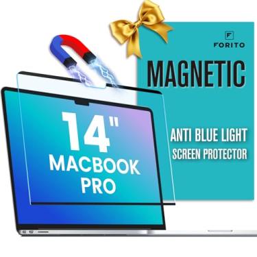 Imagem de F FORITO Protetor de tela magnético antiluz azul compatível com MacBook Pro de 14 polegadas (2024-2021, M4, M3, M2, M1), instalação sem bolhas, protetor de tela de laptop fosco antireflexo removível e