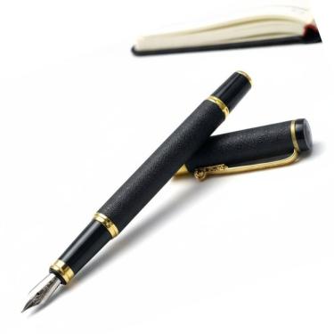 Imagem de Caneta Tinteiro Pena Brilhante Preta 0,5Mm Luxo Presente