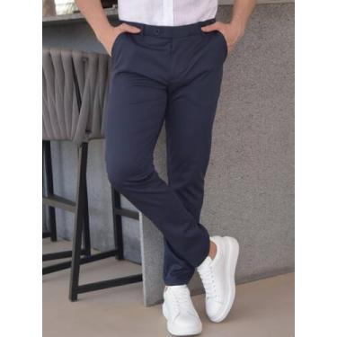 Imagem de Calça Social em Alfaiataria Masculina Skinny com Tecnologia que Nao Am