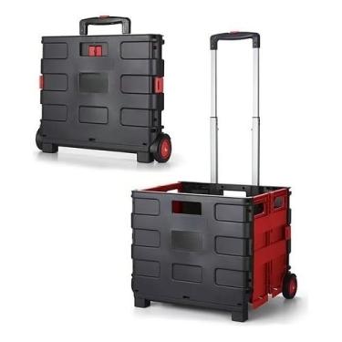 Imagem de Carrinho Cesto De Compras Portátil Multiuso Dobrável