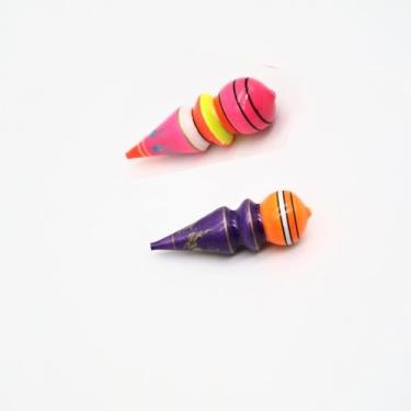 Imagem de Bóia de pesca de dupla finalidade para acessórios de pesca de rocha, mar, água doce e gelo (roxo e laranja)