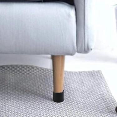 Imagem de 8 peças preto espesso diâmetro interno 25 mm capa de pé de borracha, branco elástico resistente ao desgaste circular sofá cadeira cadeira cadeira capa de perna, almofada de proteção para os pés móveis