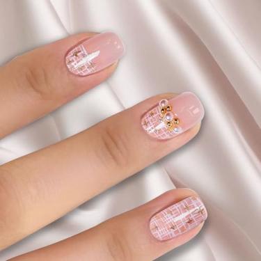 Imagem de Conjunto de 24 adesivos de unhas DIY para mulheres, kit de pontas de unhas reutilizáveis para looks estilosos, festa, viagem, escritório, uso diário, arte em casa ou salão de beleza
