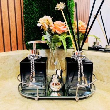 Imagem de Kit Lavabo Banheiro Com Difusor Saboneteira e Bandeja Super Luxo - R&S
