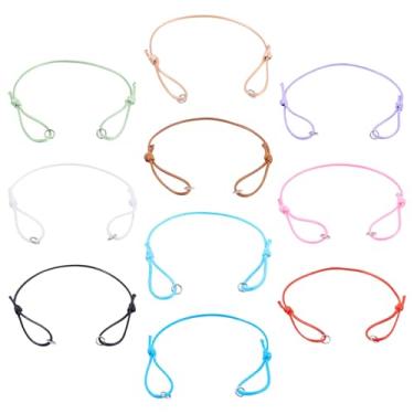 Imagem de Pulseiras de fio de nylon que fazem meio acabamento, nó ajustável com anéis de salto para berloque de conector, mulheres, faça você mesmo, pulseira da amizade, fabricação de joias, 11-22cm, Nylon, Sem