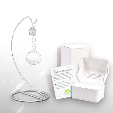 Imagem de Presentes de memorial para animais de estimação para perda de cachorro, presente de simpatia por perda de animais de estimação, lembrança, luto, apanhador solar de cristal de 40 mm na memória de cães