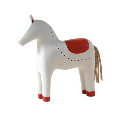 Imagem de WeiLaiKeQi Ornamento de Cavalo de Madeira, Decoração de Pônei, Escultura Colecionável de Animal, Estatueta de Cavalo de Madeira para Casa, Escritório, Entrada, 22cmx6cmx24cm