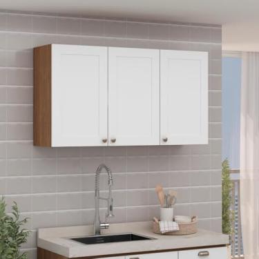 Imagem de Armário de Cozinha Genialflex Conecta 3 Portas Ébano Branco