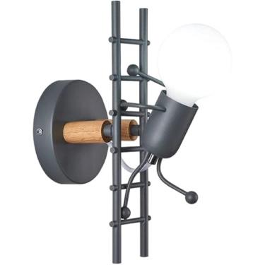 Imagem de Luz De Parede Criativa Para Crianças, Arandela De Parede Decorativa Moderna, Lâmpada Montada Na Parede Com Design De Escada De Escalada, Luminárias Internas Para Quarto, Cabeceir, Grey a