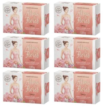 Imagem de Kit 6 Sabonete Alma de Flores Essência Floral Rosé 130g