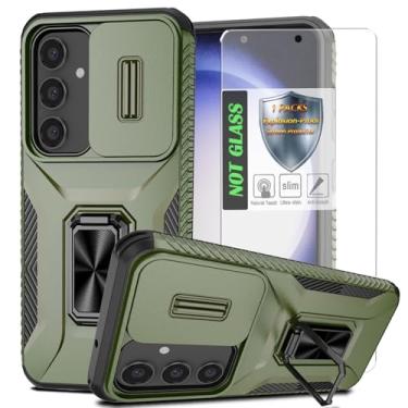 Imagem de Capa para Galaxy S23 Fe com capa de lente deslizante para câmera, protetor de tela HD, suporte giratório de 360°, capa protetora à prova de choque de grau militar AYMECL para Samsung Galaxy S23 Fe