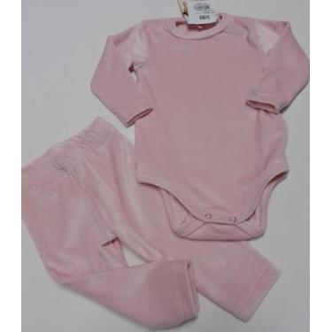 Imagem de Conjunto Luxo Plush Apeluciado Bebê Menina Lessa Kids B9299, Rosa bebe