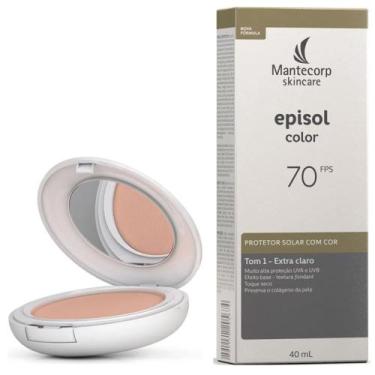 Imagem de Kit 1 Protetor Solar Episol Color Tom 1 Extra Claro FPS 70 40ml