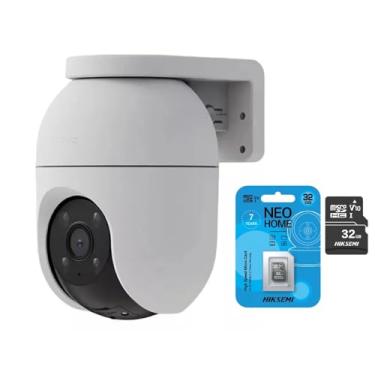 Imagem de Câmera Externa Panorâmica 2K 4mm Modelo CS-C8C com Visão Noturna e Detecção de Movimento + Cartão MicroSD 32GB