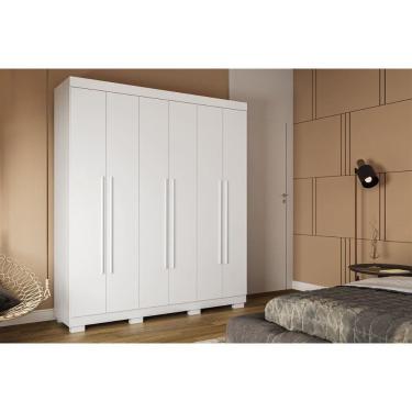 Imagem de Guarda Roupa Solteiro 6 Portas E 3 Gavetas Paolla Branco - Acp