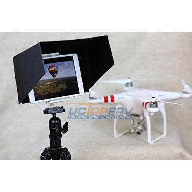 Imagem de SummitLink Protetor solar para tablet iPad mini de 7 polegadas preto com suporte de tripé compatível com DJI Phantom 4 Phantom 3 Professional Advanced DJI Inspire, 1 DJI Phantom 2 Vision + suporte de